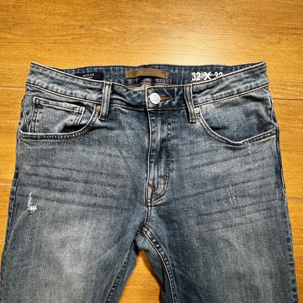 Vigoss Keith 320 Skinny Jeans Medium‎ Wash Distressed Mens Size 32x32